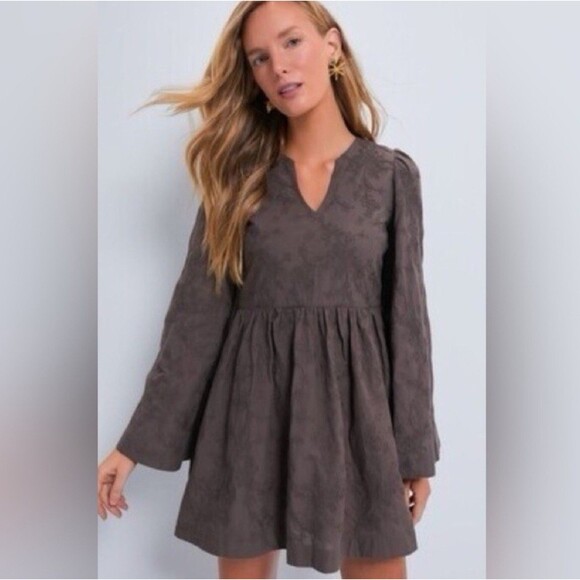 Tuckernuck Hyacinth House Brown Embroidered Dress Boho Cottagecore XS NEW - Picture 1 of 9